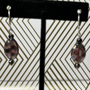 Handmade Purple Glass Bead Dangle Earring